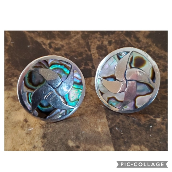 Jewelry - Genuine Native American Old Pawn Abalone Earrings